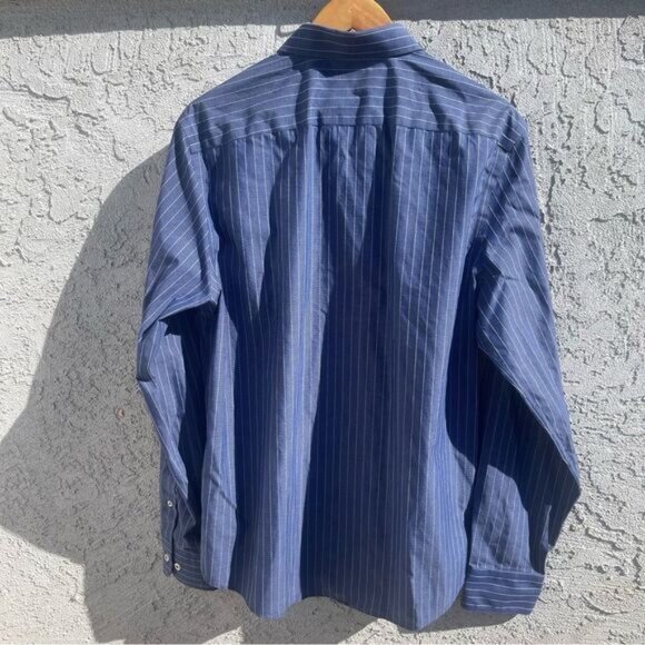 UNTUCKit Gifford Shirt Mens Large Blue Striped Wrinkle Free Collared Button Down - Picture 2 of 8